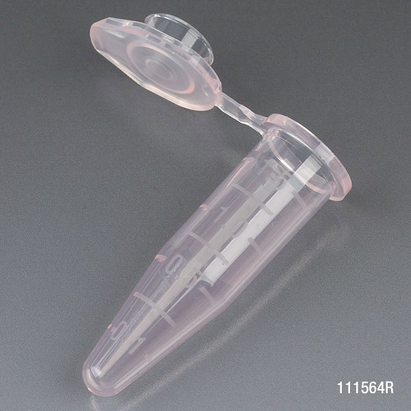 Globe Scientific Microcentrifuge Tube, 1.5mL, PP, Attached Snap Cap, Graduated, Red, Certified: Rnase, Dnase and Pyrogen Free, 500/Stand Up Zip Lock Bag Microcentrifuge Tube; Microtube; Eppendorf Tube; Micro CT; 1.5mL; Centrifuge Tube; Red;